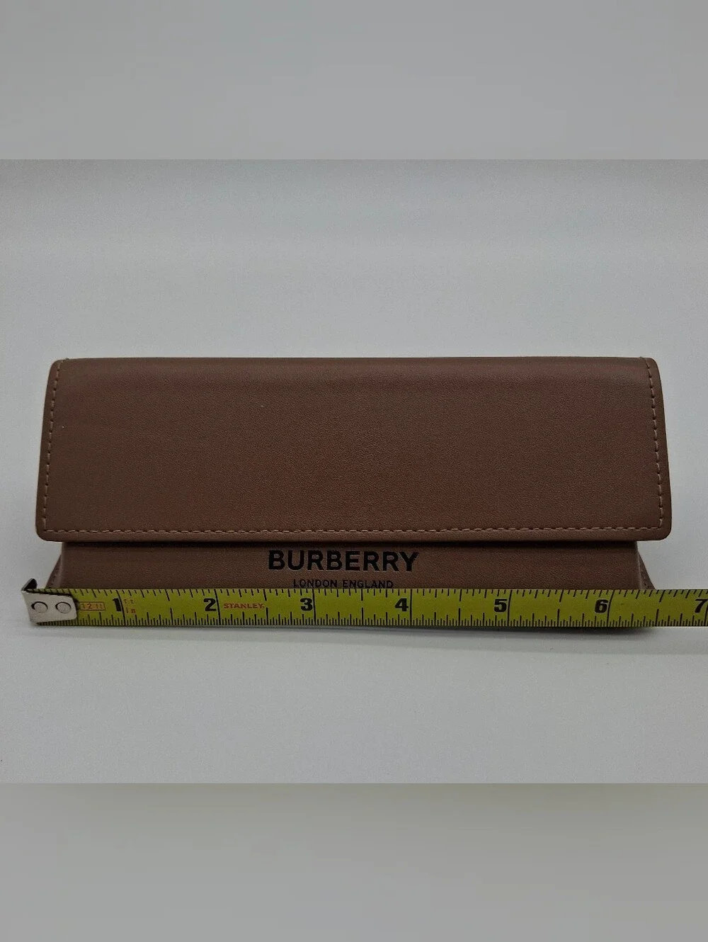 BURBERRY Folding Eyeglasses Sunglasses Case Tan Brown Collapsible Eyewear EUC